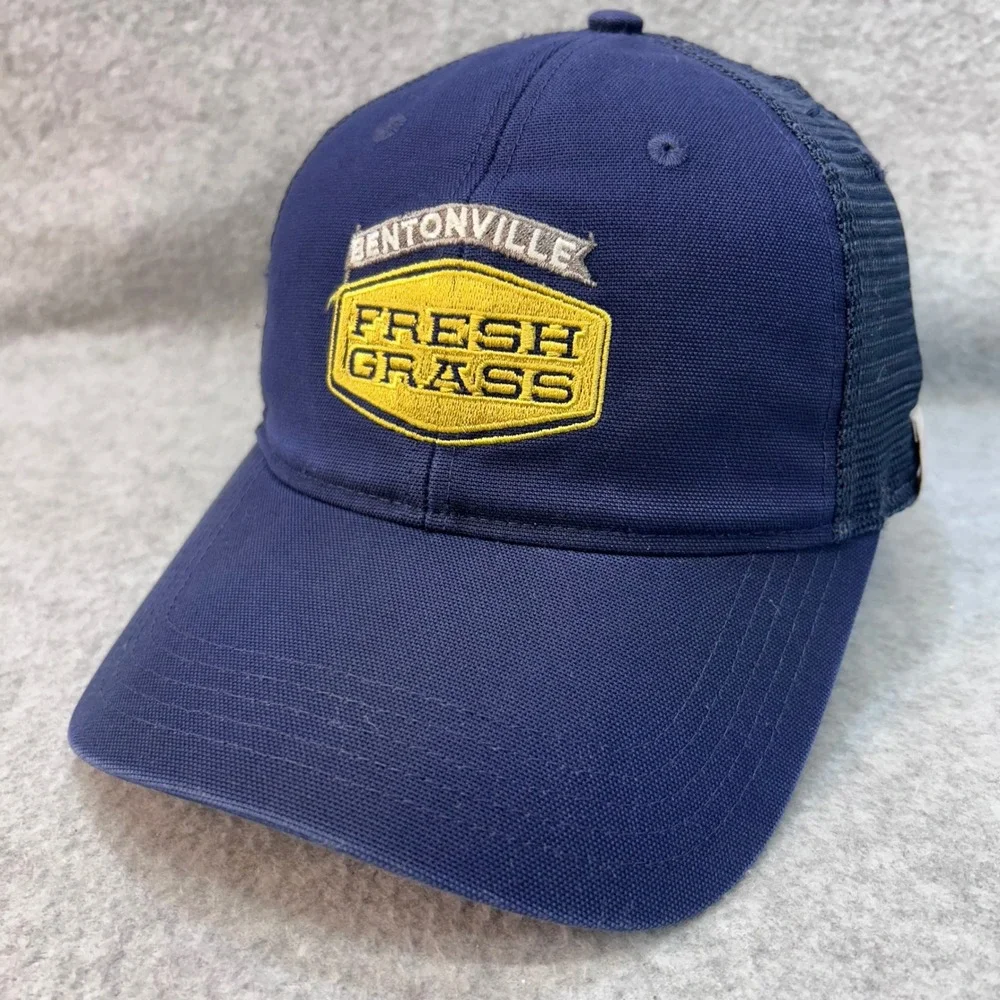 Bentonville Fresh Grass Mens Navy Carhartt Trucker Hat Snapback Mesh OSFM